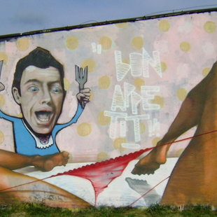 Unusual patterns on the houses of artists team Etam Cru
