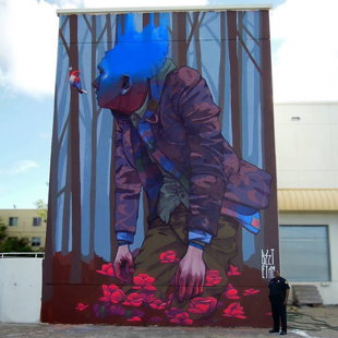 Unusual patterns on the houses of artists team Etam Cru