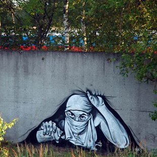 Street artist Pasha 183, "Russian Banksy"