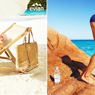 Advertisement water Evian: "Stay young"